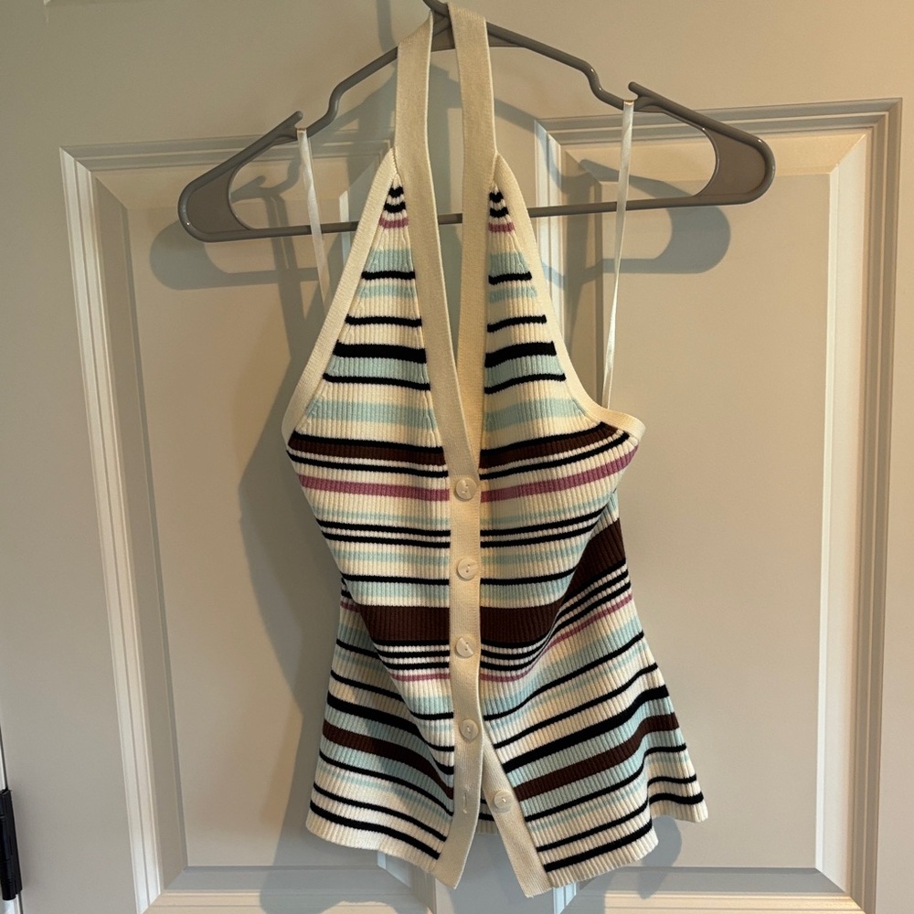 Abercrombie and Fitch Striped Halter Knit Top